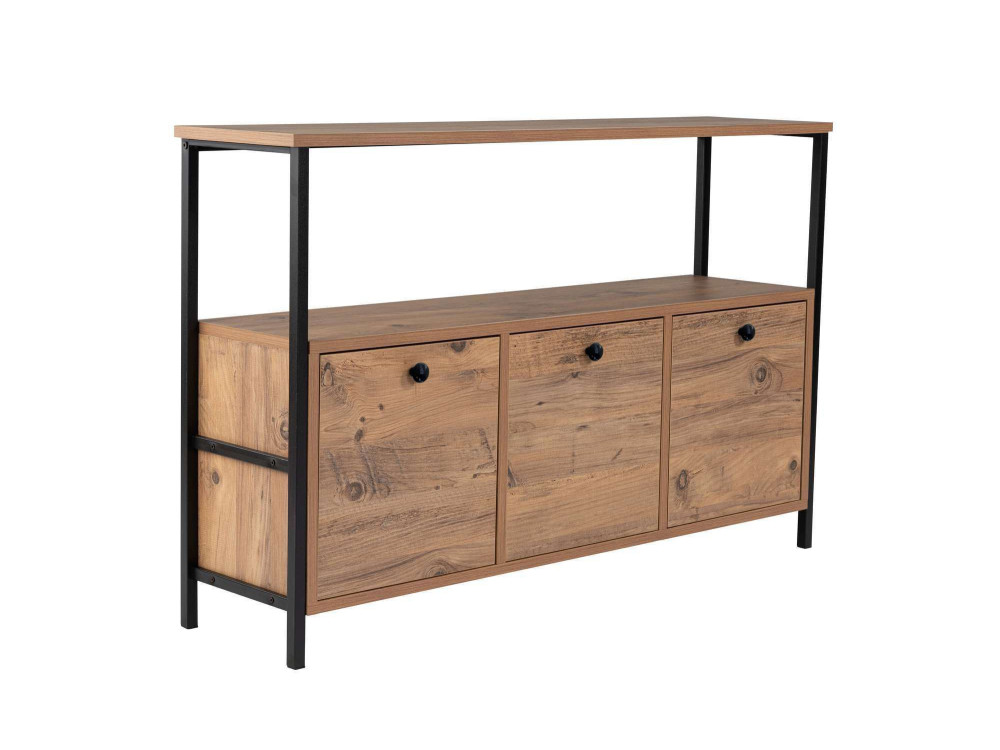 Solace" wooden console - 120 x 29 x 77 cm - Black Atlantic Pine