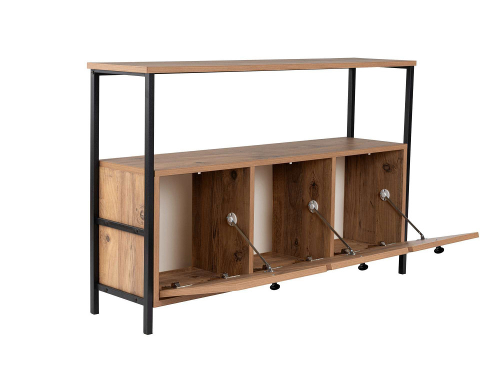 Solace" wooden console - 120 x 29 x 77 cm - Black Atlantic Pine