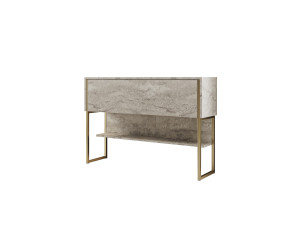 Luxe" wooden console - 120 x 30 x 80 cm - Gold Travertine