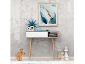 Oseyo" wooden console - 100 x 30 x 94 cm - Brown 2
