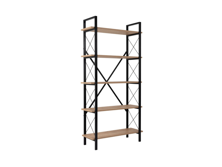 Elysian" wooden bookcase - 90 x 33 x 180 cm - BlackOak