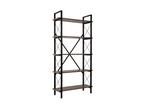 Elysian" wooden bookcase - 90 x 33 x 180 cm - WalnutBlack