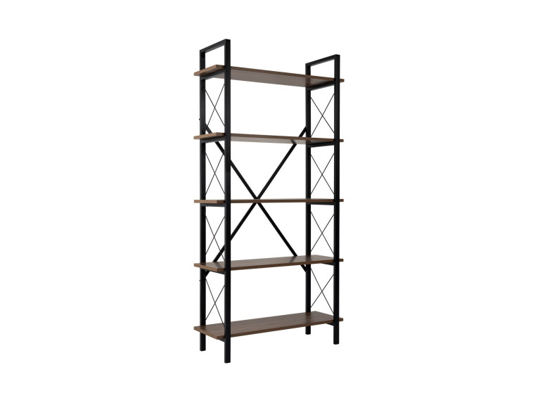 Elysian" wooden bookcase - 90 x 33 x 180 cm - WalnutBlack