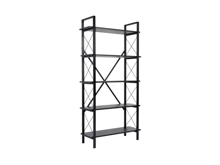 Elysian" wooden bookcase - 90 x 33 x 180 cm - Black WoodBlack Wood