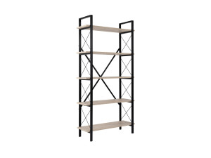 Elysian" wooden bookcase - 90 x 33 x 180 cm - TravertineBlack