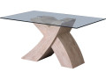 "Mona" dining table - 200 x 90 x 74 cm - White - Oak- 1.5m
