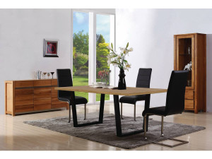 Hollywood dining table - 200 x 100 x 76 cm - color: Oak / Black 2