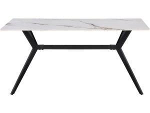 Boreal" ceramic dining table - 4 to 6 people - 160 cm - White