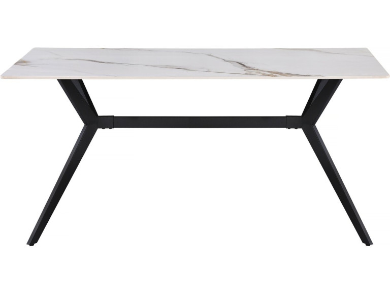 Boreal" ceramic dining table - 4 to 6 people - 160 cm - White