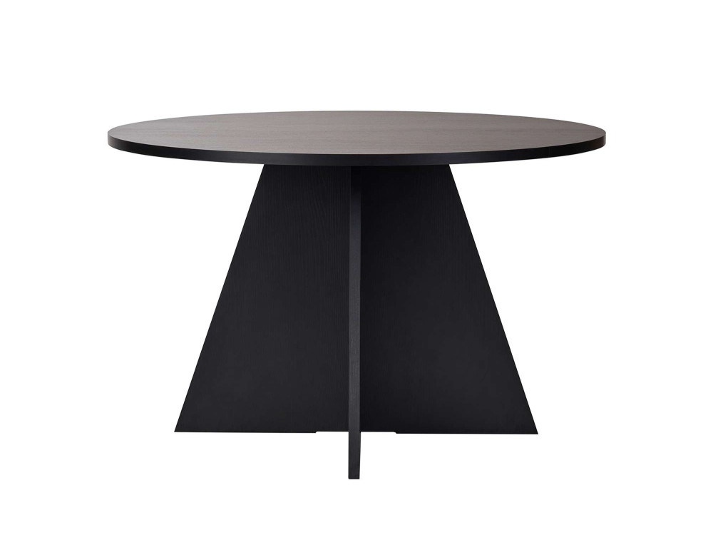 Virella" wooden dining table - 120 x 120 x 75 cm - Black wood