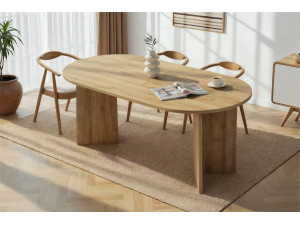 Sablin" wooden dining table 180 x 90 x 75 cm - Cadiz oak 2
