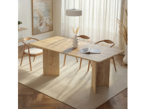 Linza" wooden dining table 180 x 90 x 75 cm - Honey oak 2