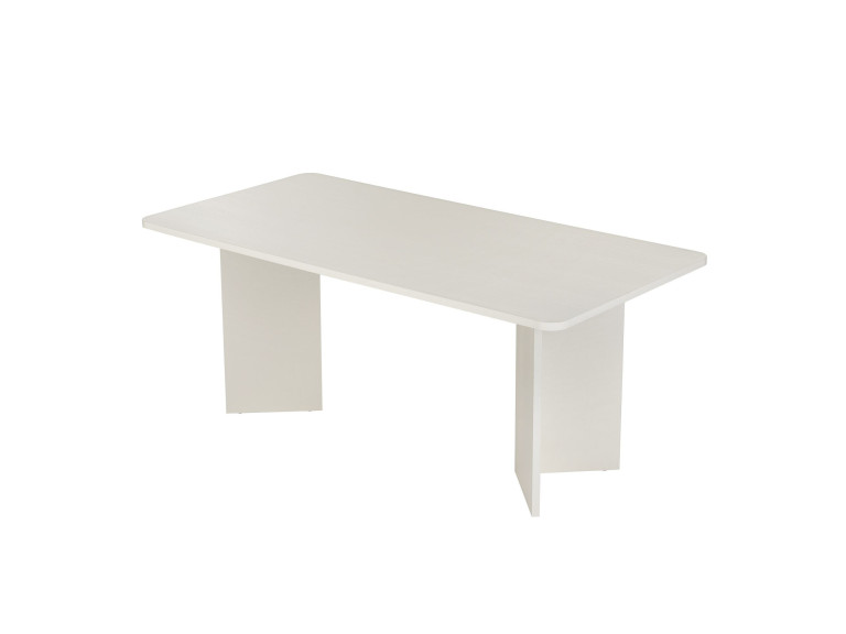 Linza" wooden dining table 180 x 90 x 75 cm - Wood white