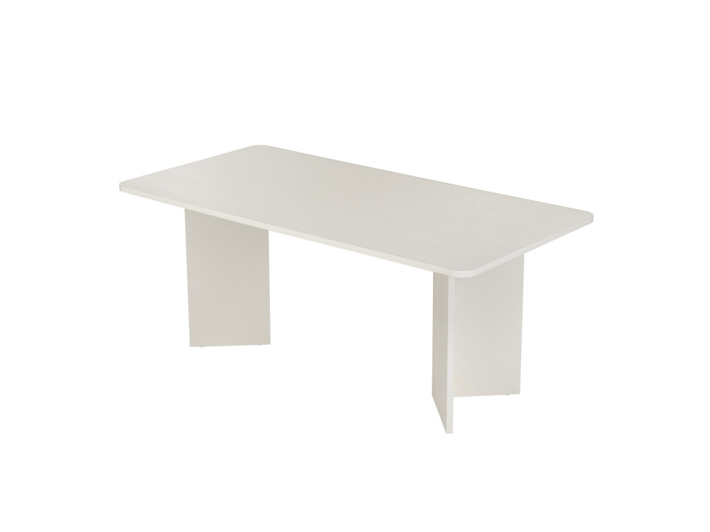 Linza" wooden dining table 180 x 90 x 75 cm - Wood white