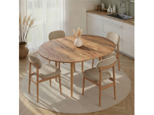 Viona" extendable wooden dining table 100 x 100 x 75 cm - Atlantic pine 2