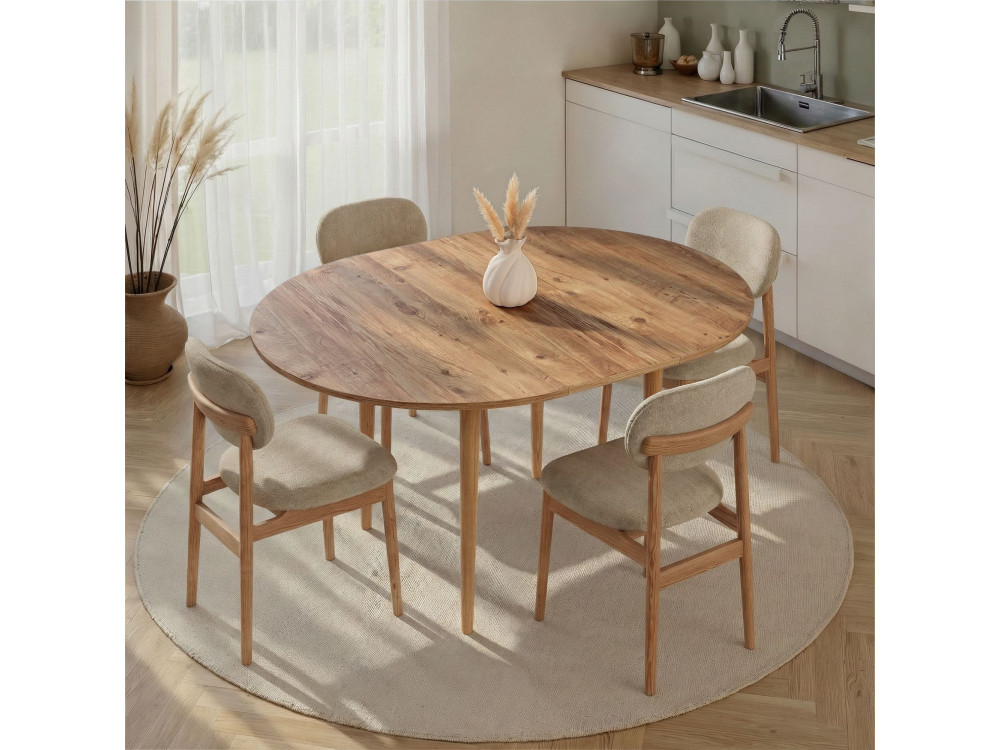 Viona" extendable wooden dining table 100 x 100 x 75 cm - Atlantic pine