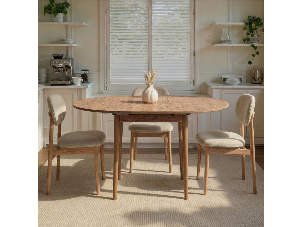 Viona" extendable wooden dining table 100 x 100 x 75 cm - Atlantic pine
