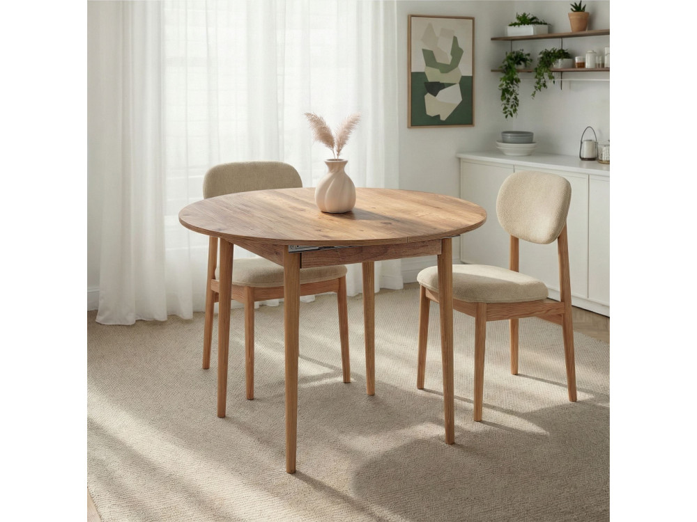 Viona" extendable wooden dining table 100 x 100 x 75 cm - Atlantic pine