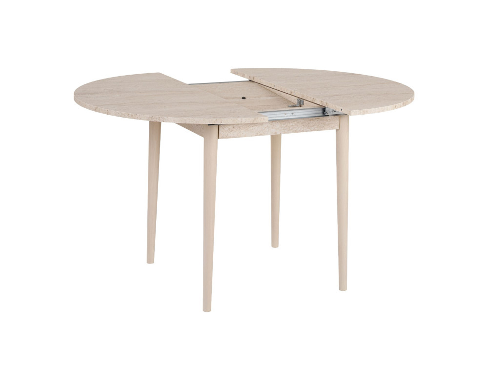 Viona" extendable wooden dining table 100 x 100 x 75 cm - Travertine