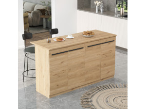 Lark" wooden kitchen table - 160 x 60 x 90 cm - Brown 2