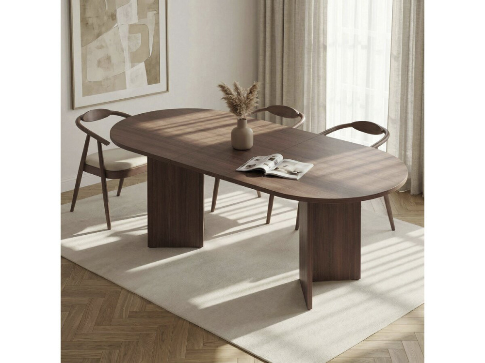 Wooden extensible dining table 160/200 cm "Sorell" - 8 seats - Brown