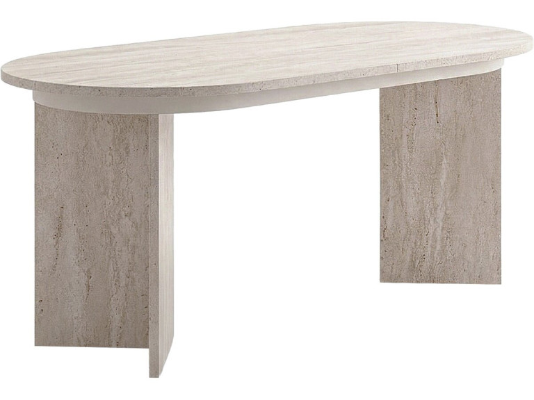 Wooden extensible dining table 160/200 cm "Sorell" - 8 places - Travertine
