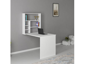 Sedir" wooden desk - 90 x 59 x 154 cm - White 2