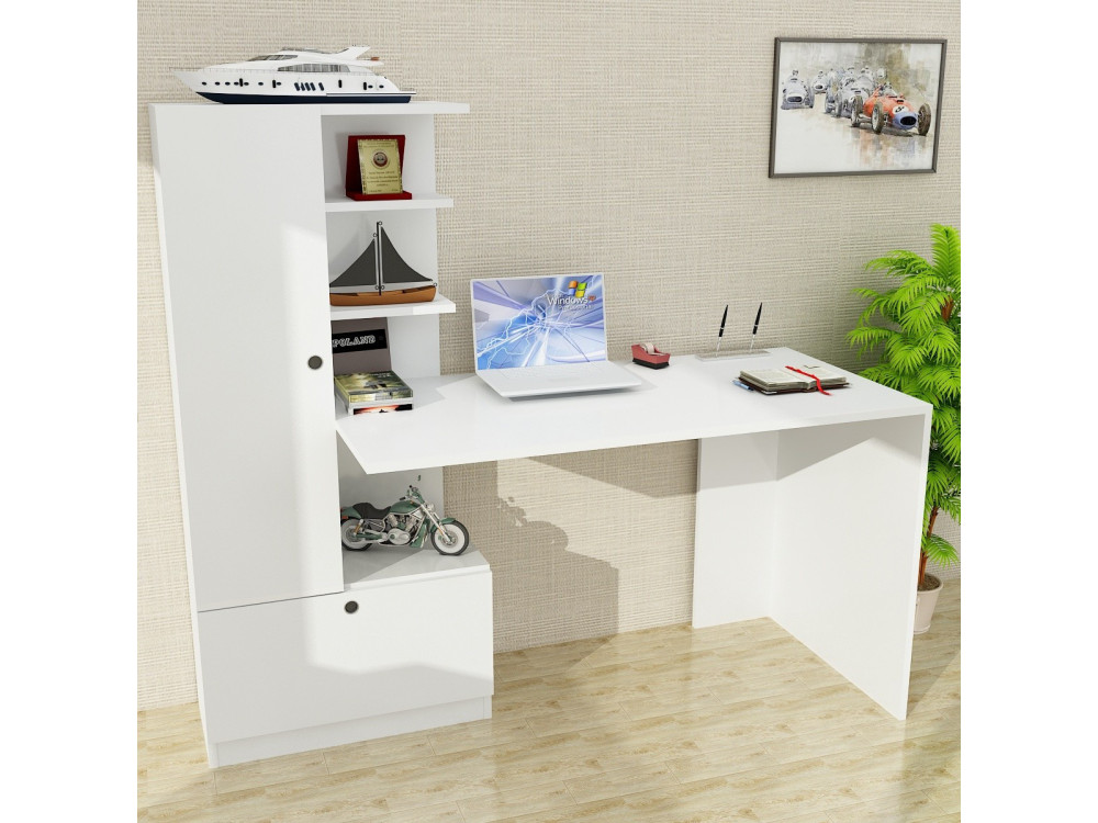 Domingos" wooden desk - 149 x 61 x 73 cm - White