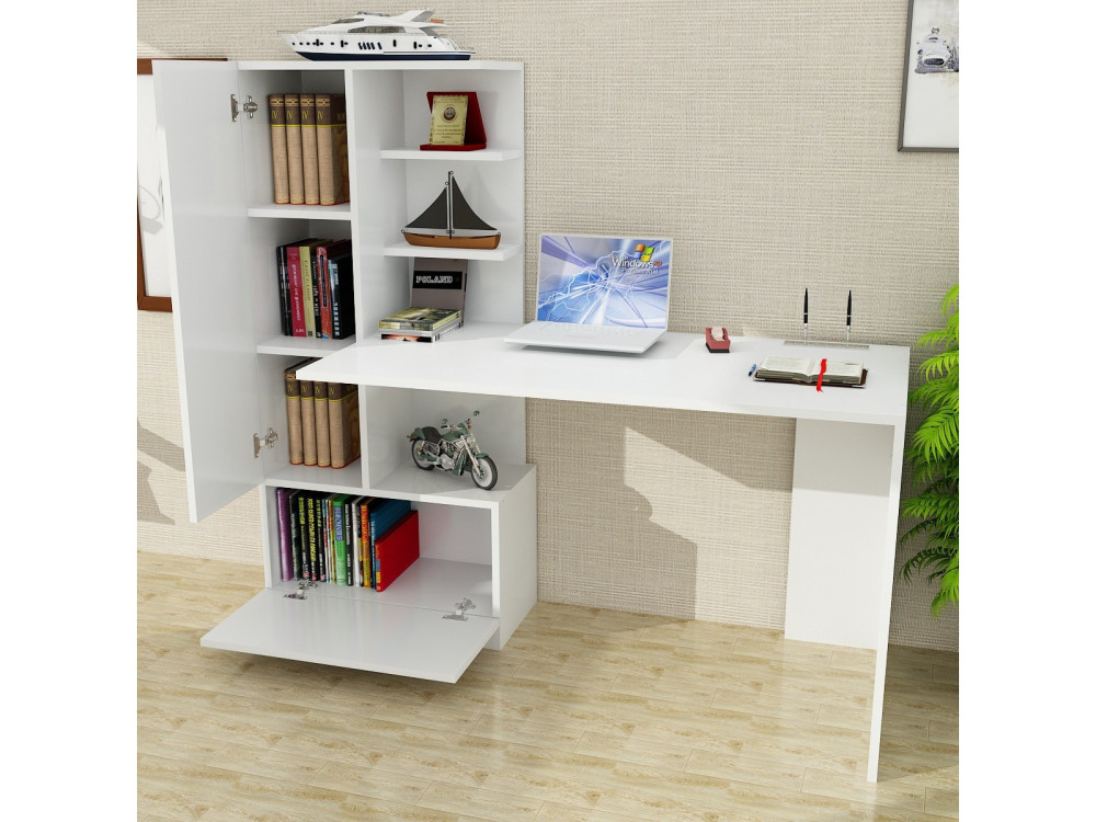 Domingos" wooden desk - 149 x 61 x 73 cm - White