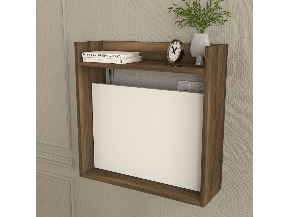Laptop" wooden desk - 60 x 19 x 60 cm - White, Walnut