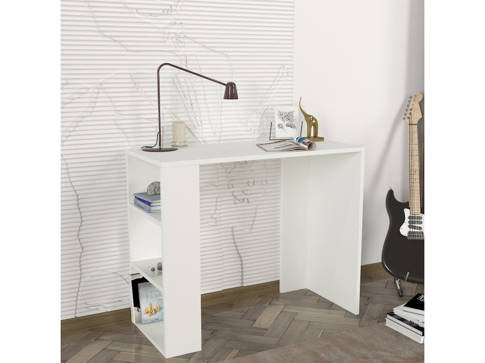 Netenya" wooden desk - 90 x 40 x 74 cm - White