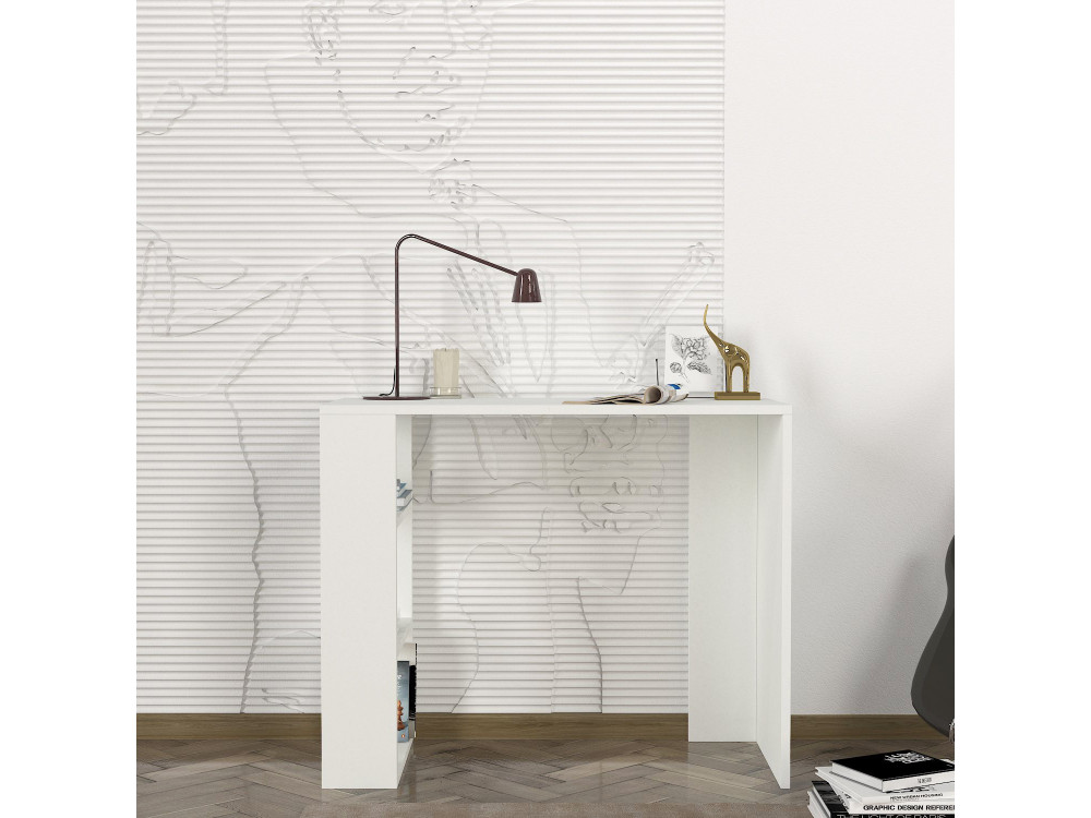 Netenya" wooden desk - 90 x 40 x 74 cm - White