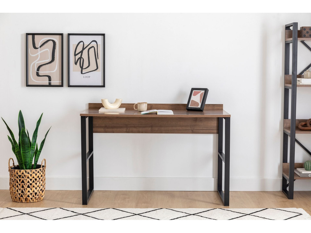 Rana" wooden desk - 120 x 75 x 60 cm - Walnut, Black