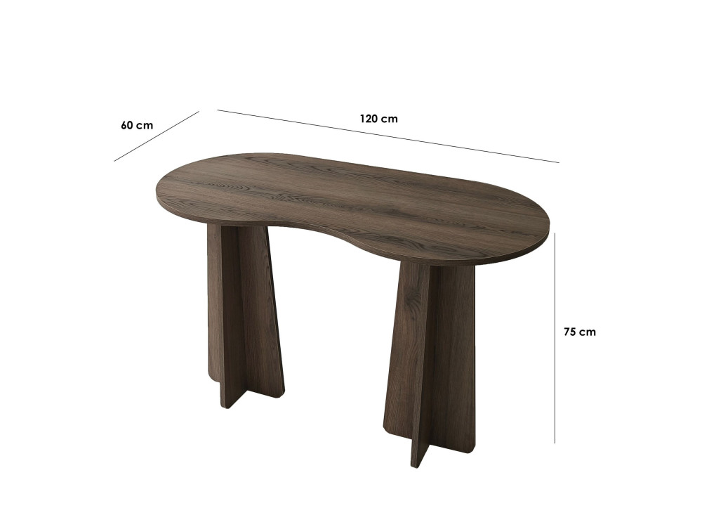 infinite" wooden desk 120 x 60 x 75 cm - Walnut