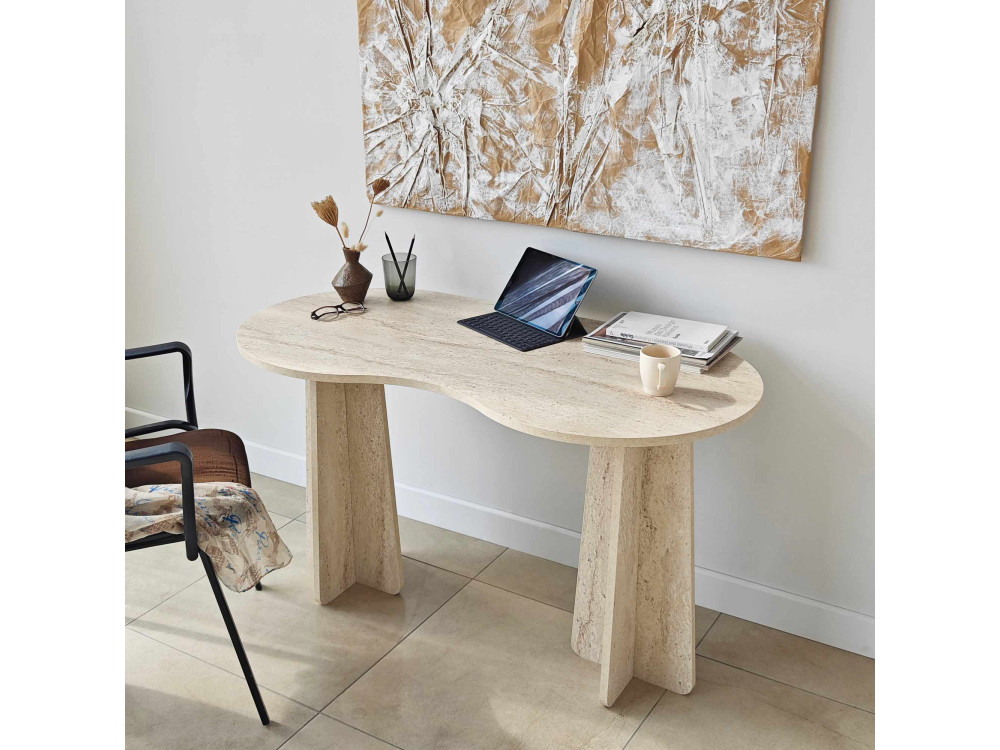 infinite" wooden desk 120 x 60 x 75 cm - Travertine