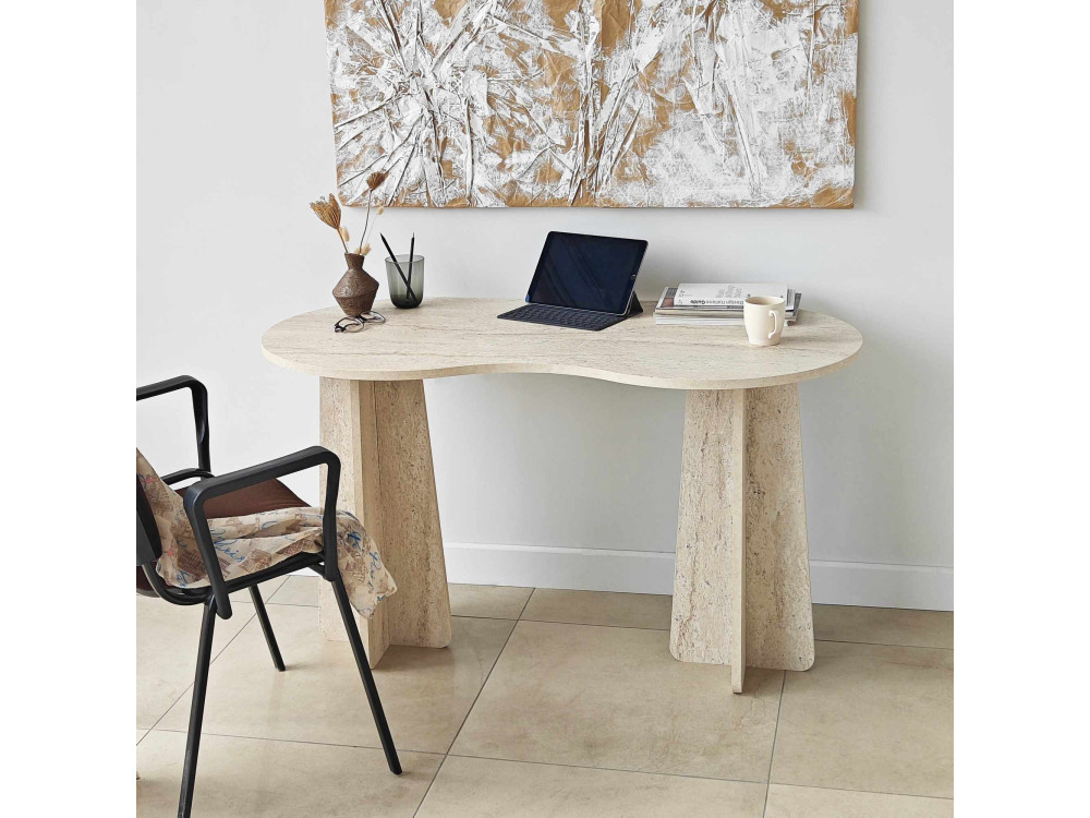 infinite" wooden desk 120 x 60 x 75 cm - Travertine