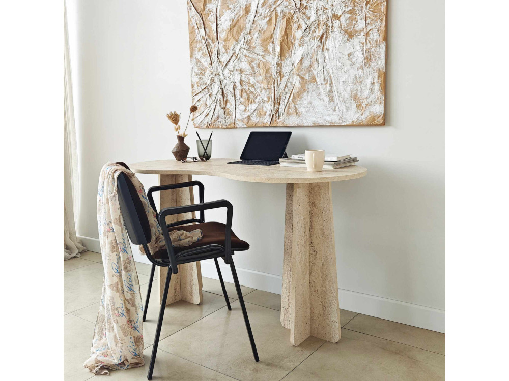 infinite" wooden desk 120 x 60 x 75 cm - Travertine
