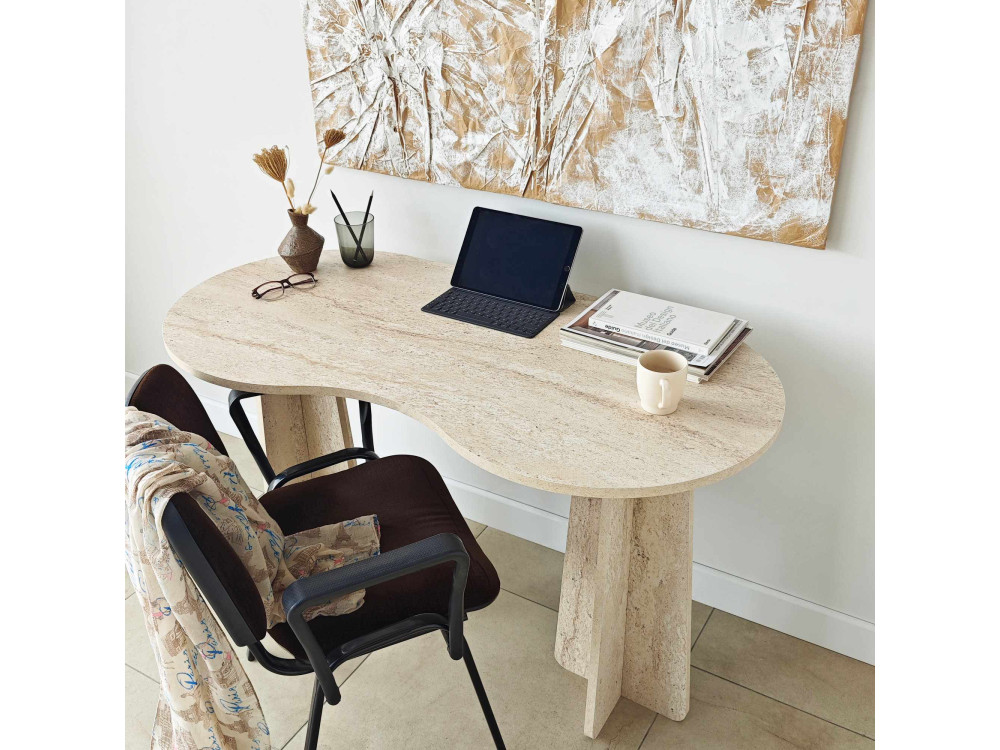 infinite" wooden desk 120 x 60 x 75 cm - Travertine