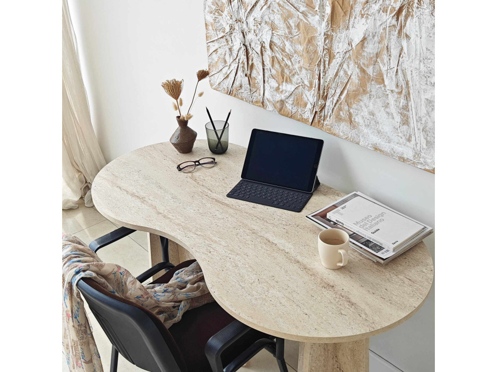 infinite" wooden desk 120 x 60 x 75 cm - Travertine