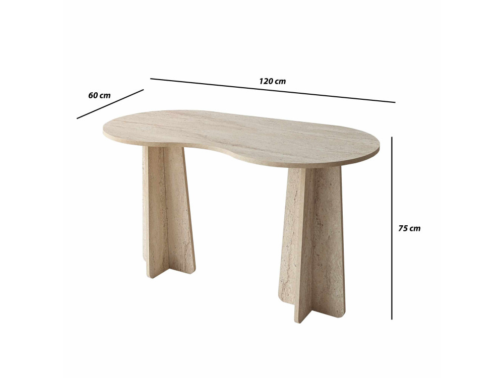 infinite" wooden desk 120 x 60 x 75 cm - Travertine