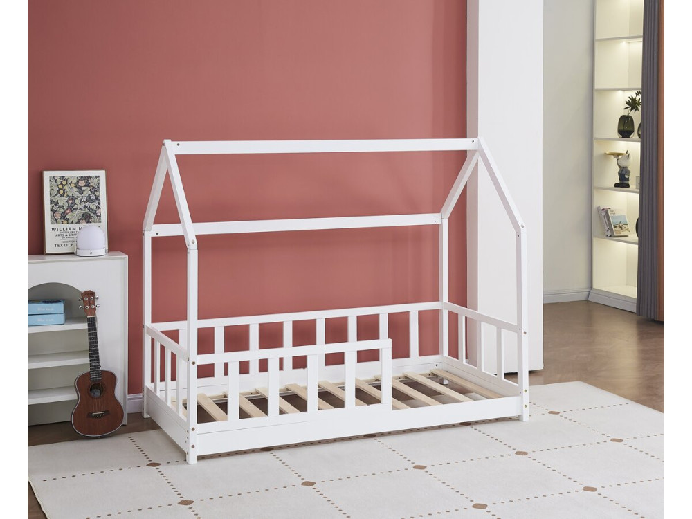 Charlotte wooden cabin bed - White - 80 x 160 cm