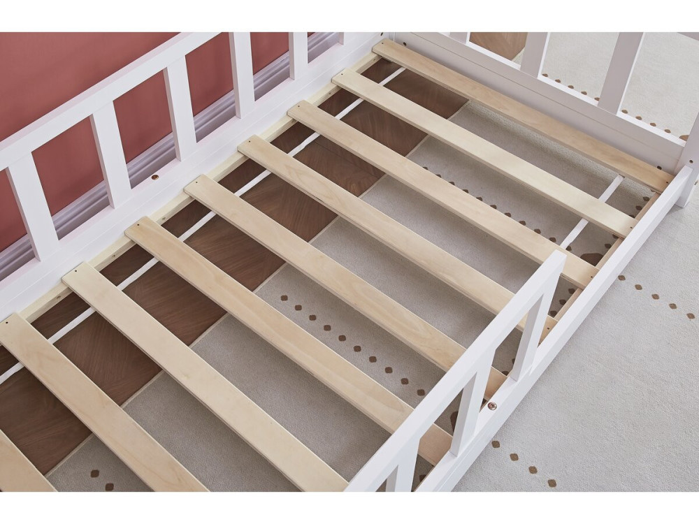 Charlotte wooden cabin bed - White - 80 x 160 cm