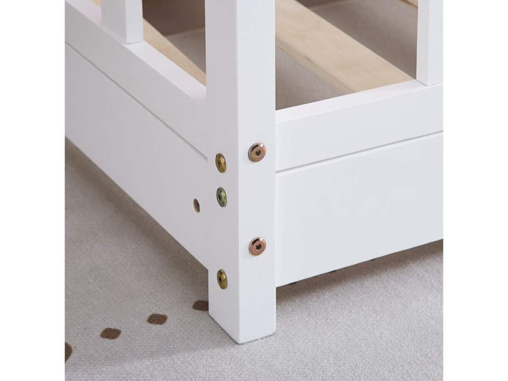 Charlotte wooden cabin bed - White - 80 x 160 cm