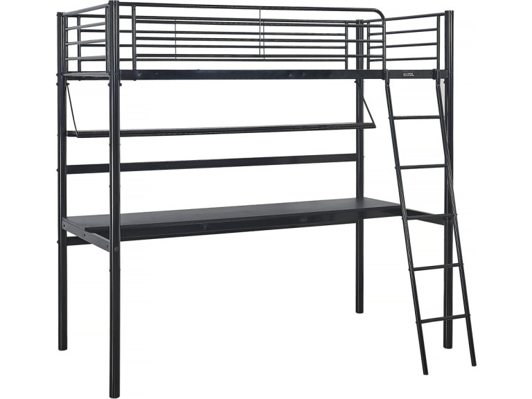 Alona loft bed with desk - 90 x 190 cm - Black