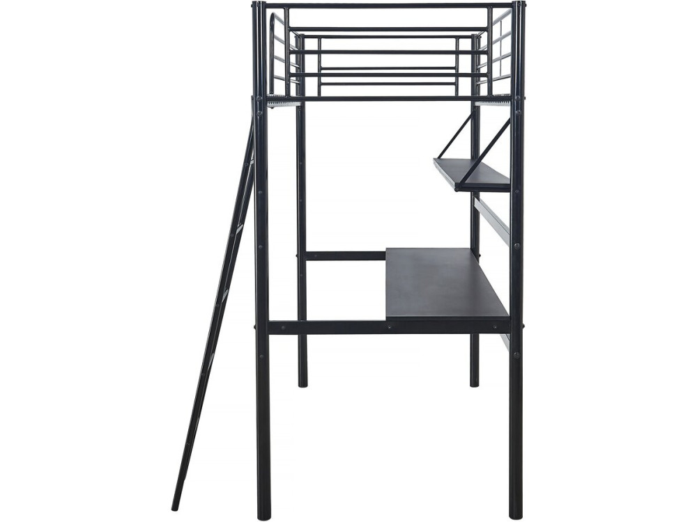 Alona loft bed with desk - 90 x 190 cm - Black