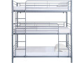 HAVIN Triple Metal Bunk Bed - 90 x 190 cm - Black - GREY