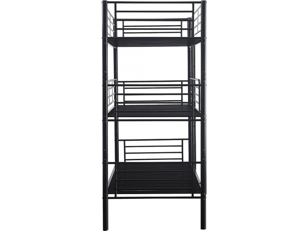 HAVIN Triple Metal Bunk Bed - 90 x 190 cm - Black