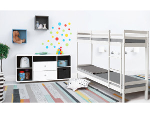 Children's wooden bunk bed "Lionel" 90 x 190 cm - White 2