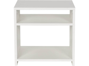 York bedside table with 2 niches - White 2