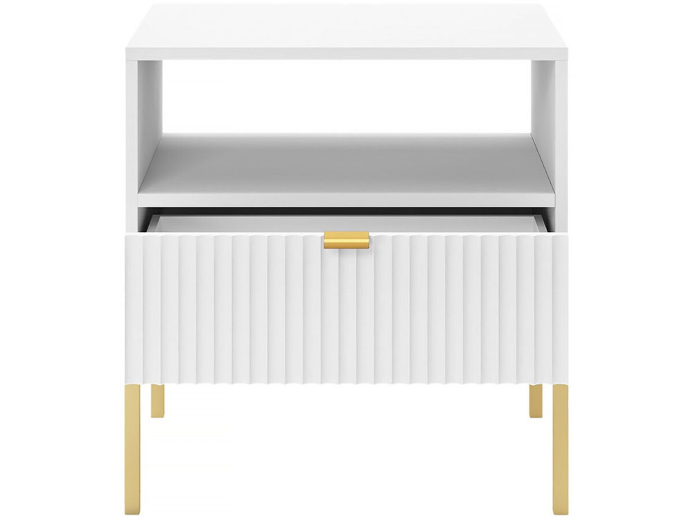 Tunis" wooden bedside table - White
